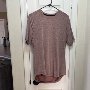 Men's Medium Lululemon Dry Sense Short Sleeve Heathered Red
